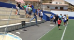 La grada hooligan de un partido de alevines en Tenerife