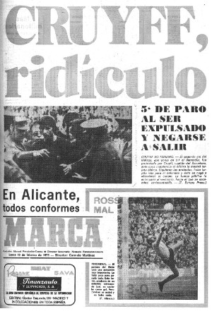 La expulsión de Cruyff en Málaga cumple 40 años