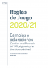 Reglas de Juego 2020-2021 - Cambios y aclaraciones