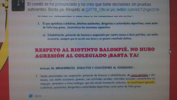 La historia del acta y la sanción del partido de Riotinto