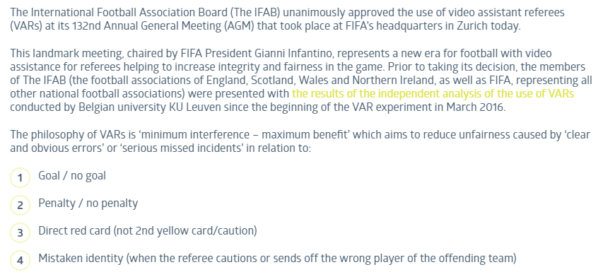 La IFAB confirma el VAR y el cuarto cambio en la prórroga